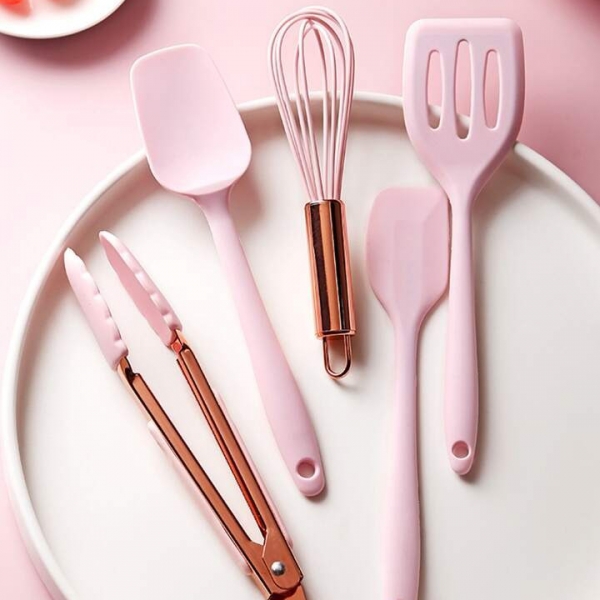 Utensílios de Cozinha Silicone Rosa
